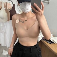 森色系667701-1女宽肩加肥无痕美背秋冬透气云绒加大磨毛提拉内衣