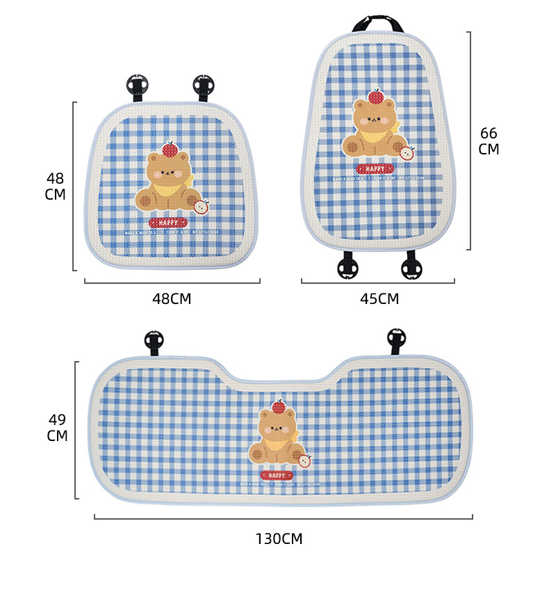 Blue Rain Cartoon Car Seat Cushion Universal for All Seasons Cute Summer Honeycomb Half-Pack Car Seat Cushion Car Seat Cover