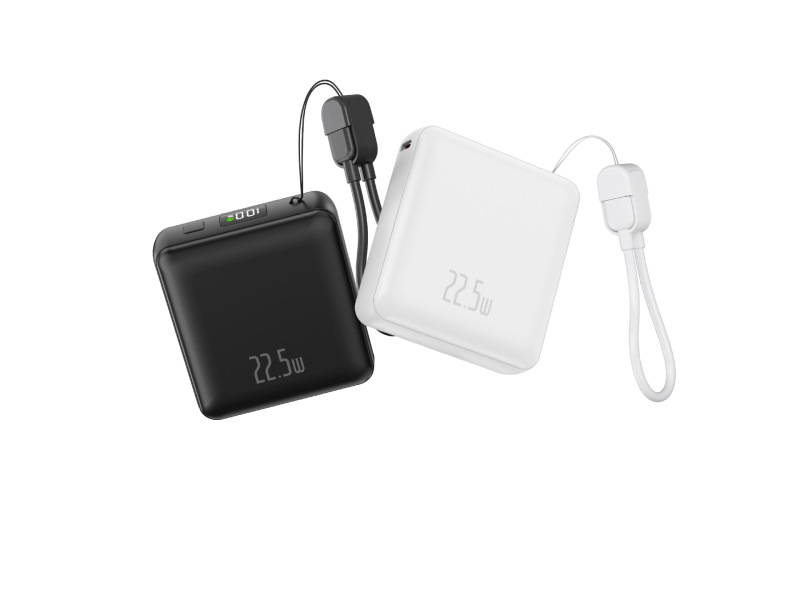 小さな正方形には、高速充電用のケーブルが付属しています。窒化ガリウム充電ミニ電源バンク 10000 mAh 22.5W 超高速充電ミニ|undefined