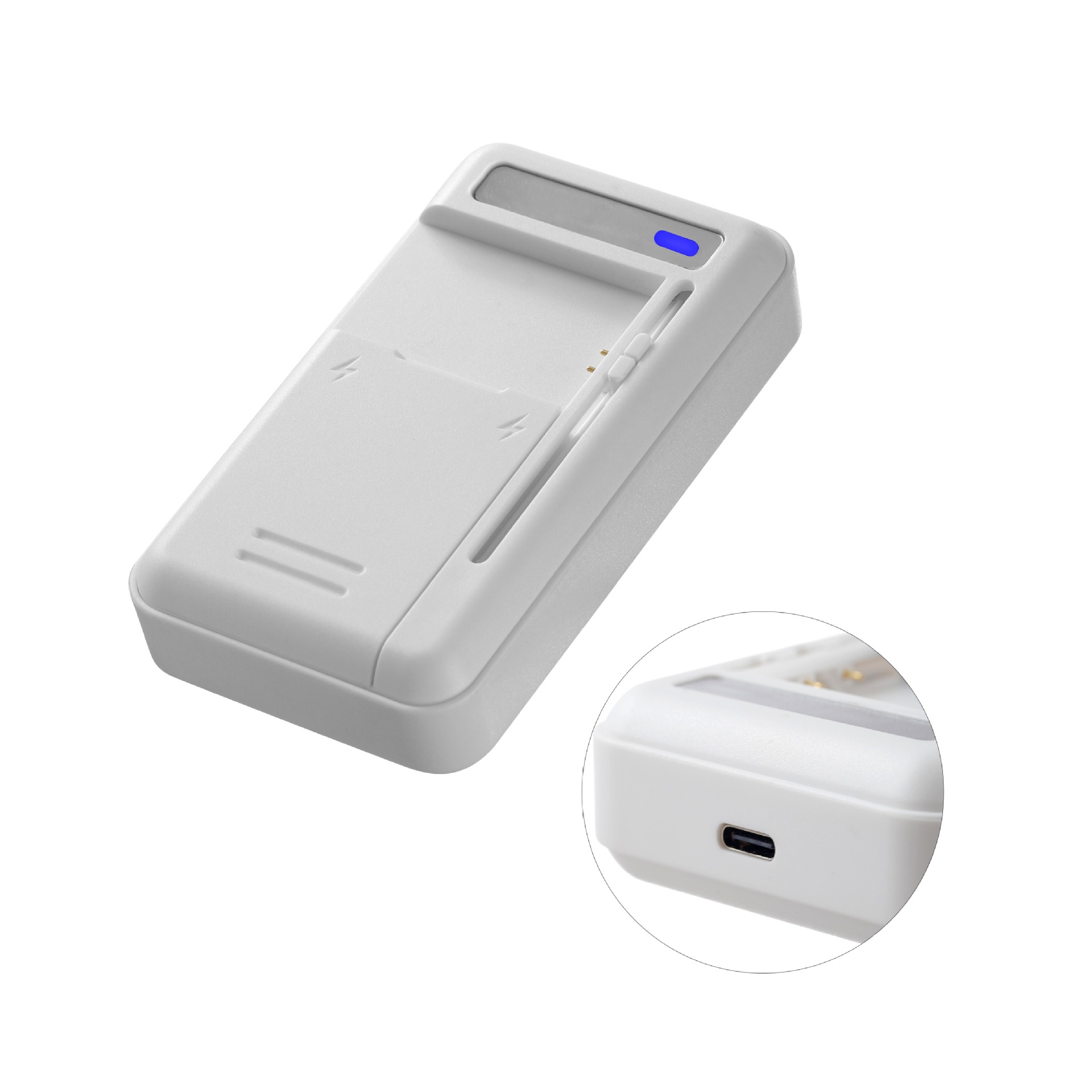 Cargador Universal con Pantalla LCD de ABS Carga Directa para Baterías de Cámara CCD