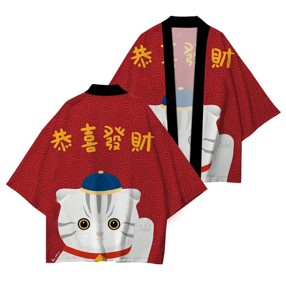 Японское плащ-тренч, трендовая халат-robe, кардиган, куртка, 3D, для удачи, оверсайз