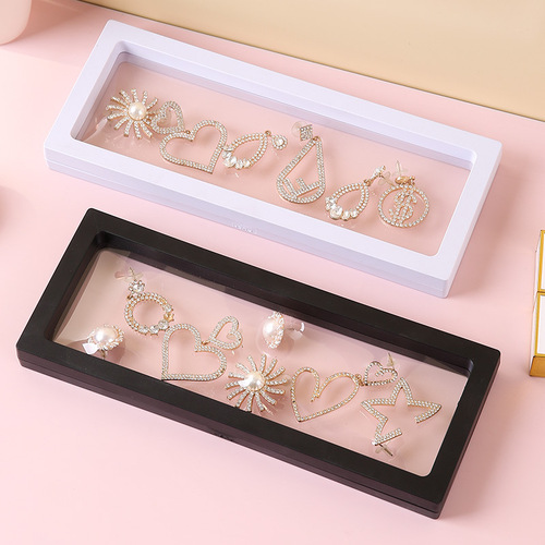 PE film jewelry box portable transparent anti-oxidation jewelry earrings earrings necklace storage suspended packaging display box