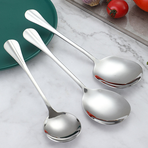 Stainless steel large serving spoon for canteen hotel buffet long handle public spoon large household dining spoon