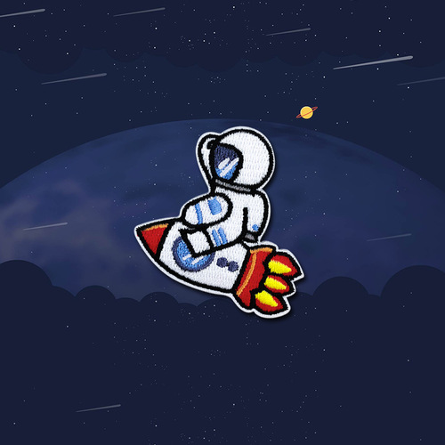 Computer embroidered planet cartoon astronaut embroidered cloth stickers self-adhesive DIY bag decoration clothes patch stickers wholesale