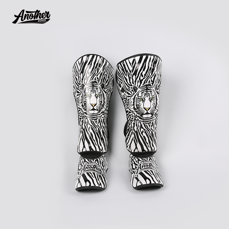 Anotherboxer Muay Thai Leg Guards Free Fighting Leg Guards with Instep Boxing Fighting Adult Foot Guards Shin Guards