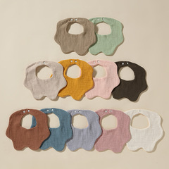 360 baby pure cotton gauze saliva napkin 6-layer baby absorbent spitting bib newborn bib bib neck pad snap button