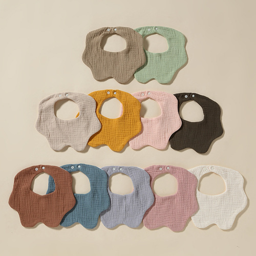 360 baby pure cotton gauze saliva napkin 6-layer baby absorbent spitting bib newborn bib bib neck pad snap button