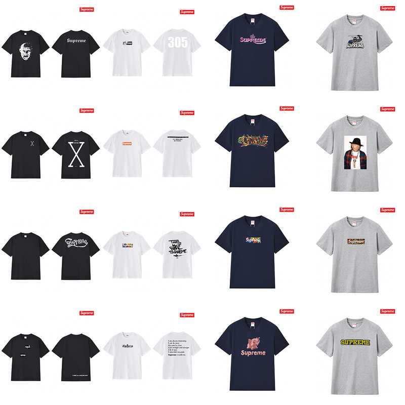 High-End Version of the Cross-Border American Fashion Brand Supreme Letter Logo Printed Box Round Neck Short-Sleeved T-Shirt for Men and Women, Loose and Casual High-End Version of the Cross-Border American Fashion Brand Supreme Letter Logo Printed Box Round Neck Short-Sleeved T-Shirt for Men and Women, Loose and Casual