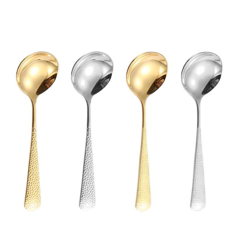 304 acero inoxidable red cuchara roja cuchara de tela martillo nuevo cuchara casera cuchara de comedor dulce sandía cuchara de cocina de cabeza redonda cuchara