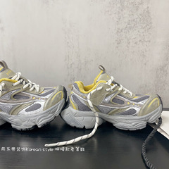 前系带装饰韩范风潮流百搭保暖巴黎老爹鞋2025年冬款男女童运动鞋