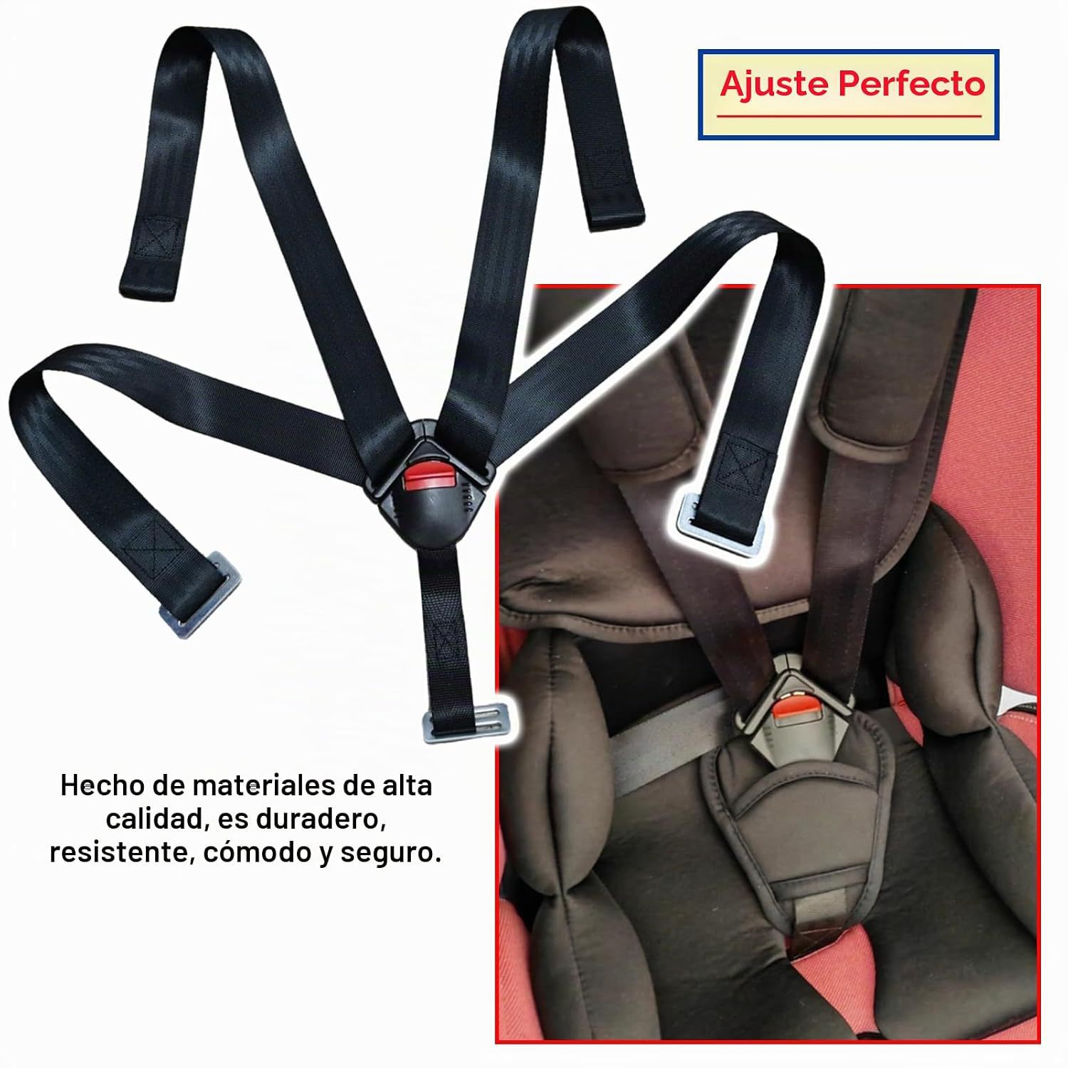 Universal five-point infant car seat safety harness, adjustable shoulder straps, high chair infant chest safety harness, stroller accessories
