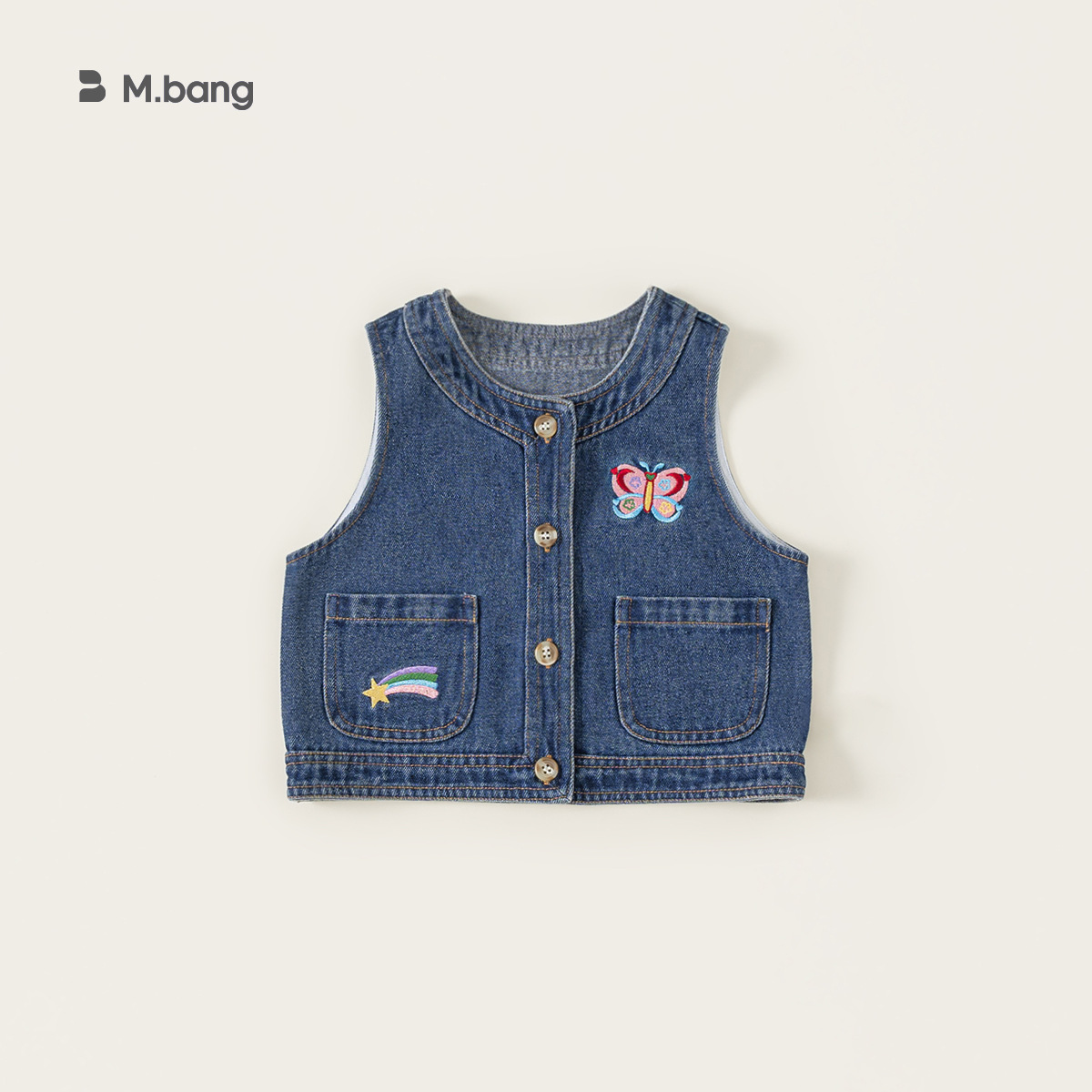 Youbao Ropa para niños Chaleco de mezclilla para niñas 2025 Chaleco para niños Chaleco bordado retro Chaleco para niñas de otoño