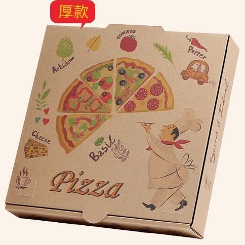 Caja de pizza Caja de embalaje de alimentos Caja de pizza comercial Caja vacía para llevar Caja kraft Caja de avión colorida Caja al por mayor