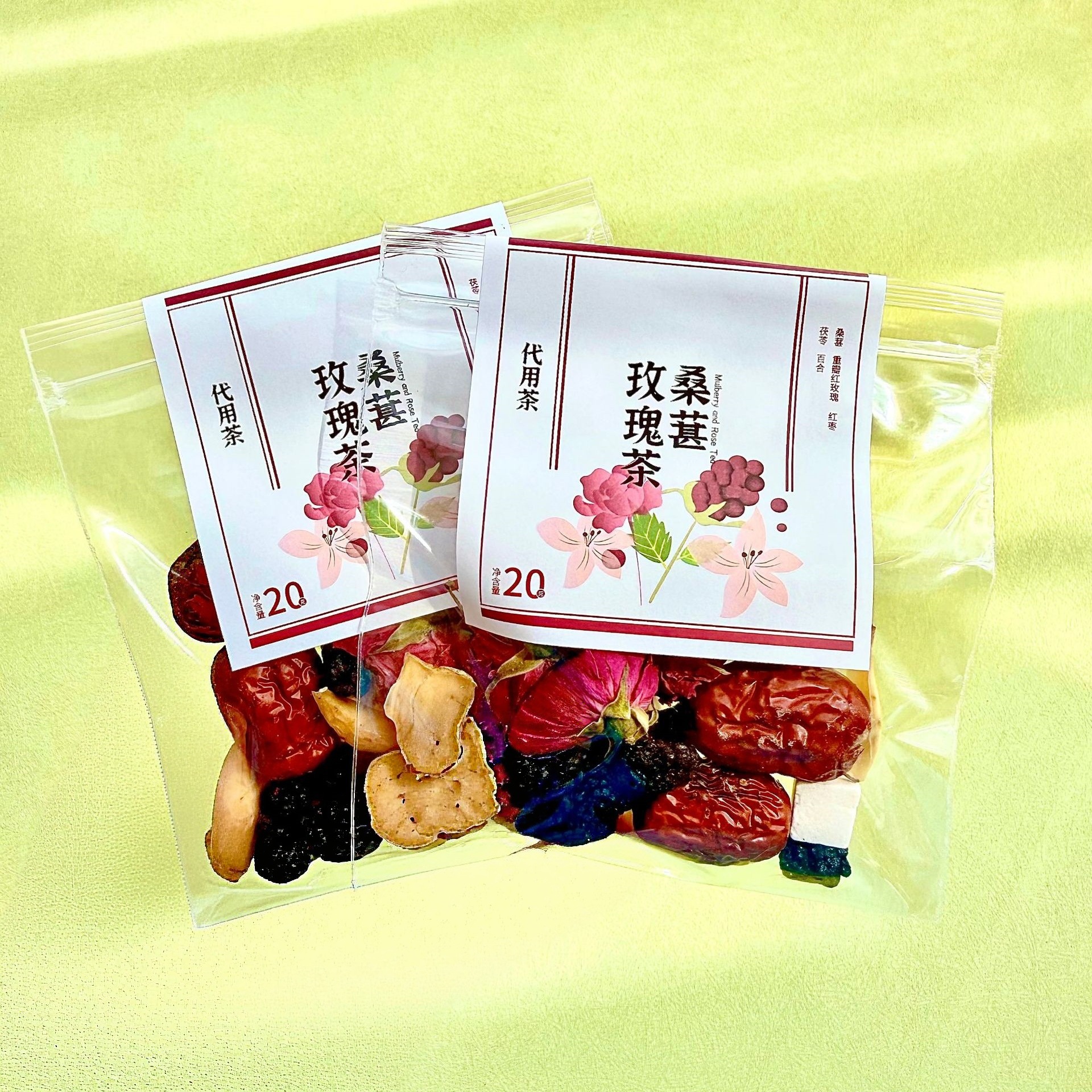 Five Finger Peach Root Poria Herbal Tea Blend with Winter Melon Lotus Leaf and Sour Jujube Rose Tea quality and texture