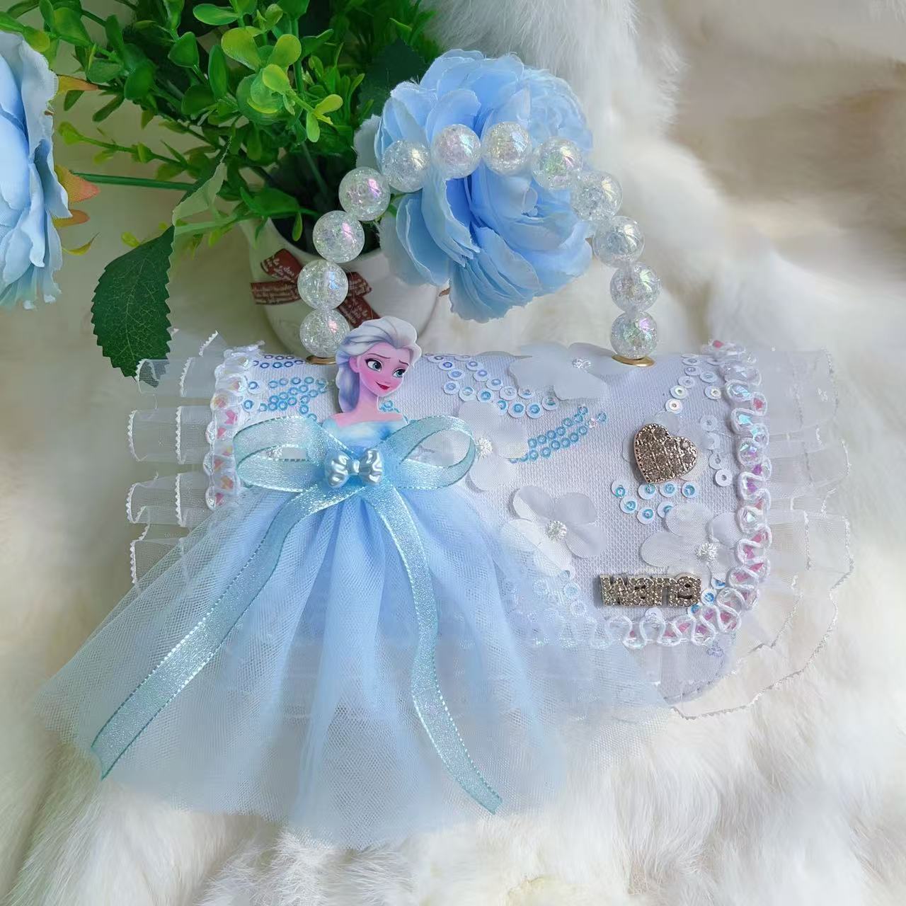 Bagos de hombro para niños primavera y verano frescos bolsos de perlas para niñas Aisha pequeña princesa bolsos de mochila de estilo extranjero