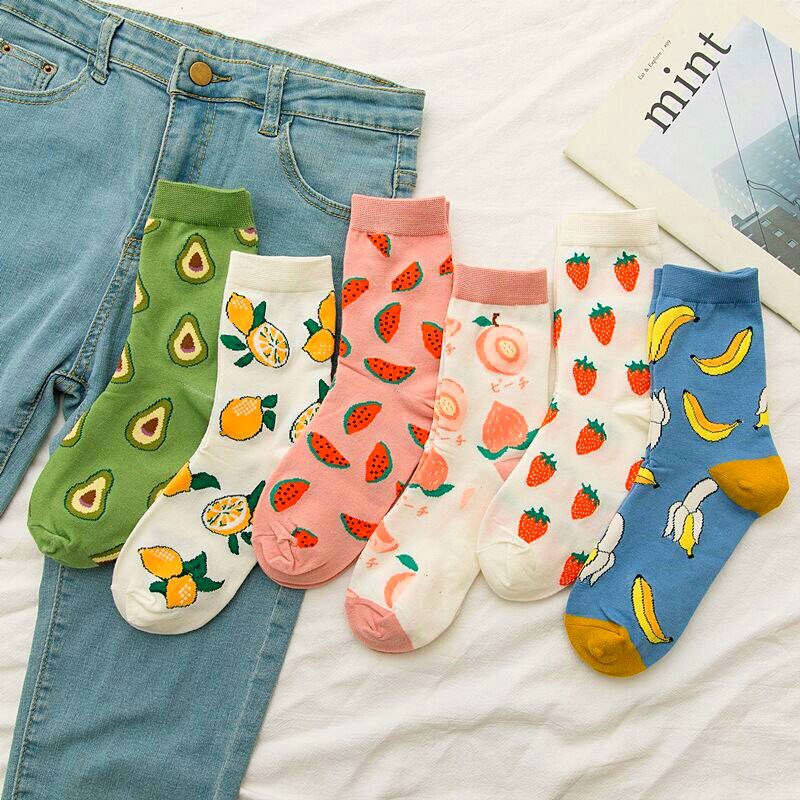 Women Funny Socks Spring Autumn Cartoon Socks Avocado Lemon Watermelon Peach Strawberry Banana Cotton Harajuku Casual Socks Women Funny Socks Spring Autumn Cartoon Socks Avocado Lemon Watermelon Peach Strawberry Banana Cotton Harajuku Casual Socks