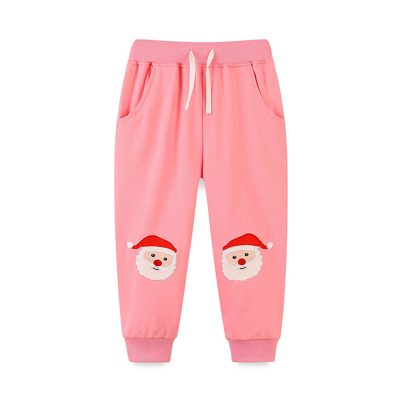 26 otoño nuevos pantalones infantiles estilo europeo y americano Navidad bordado pantalones de chicas pantalones deportivos de moda para niños image 7