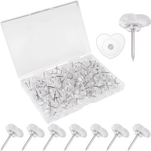 Cross-border 100 pieces/box of transparent love I-nails transparent love pushpins photo wall I-nails cork press nails