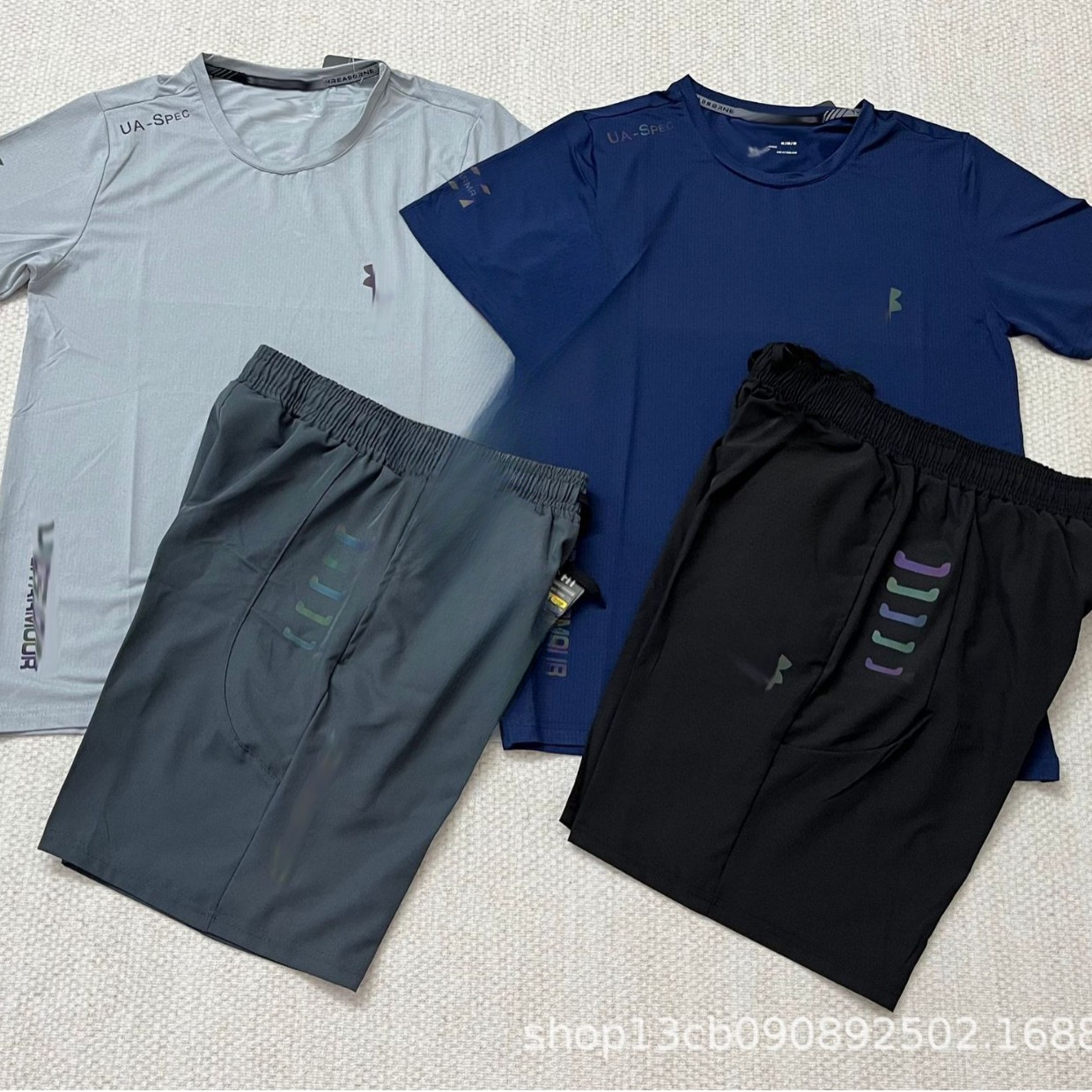 Summer New Ready-Made Quick-Drying Sports Elastic Shorts Men's Summer Loose Fitness Running Basketball Five-Point Pants Suit