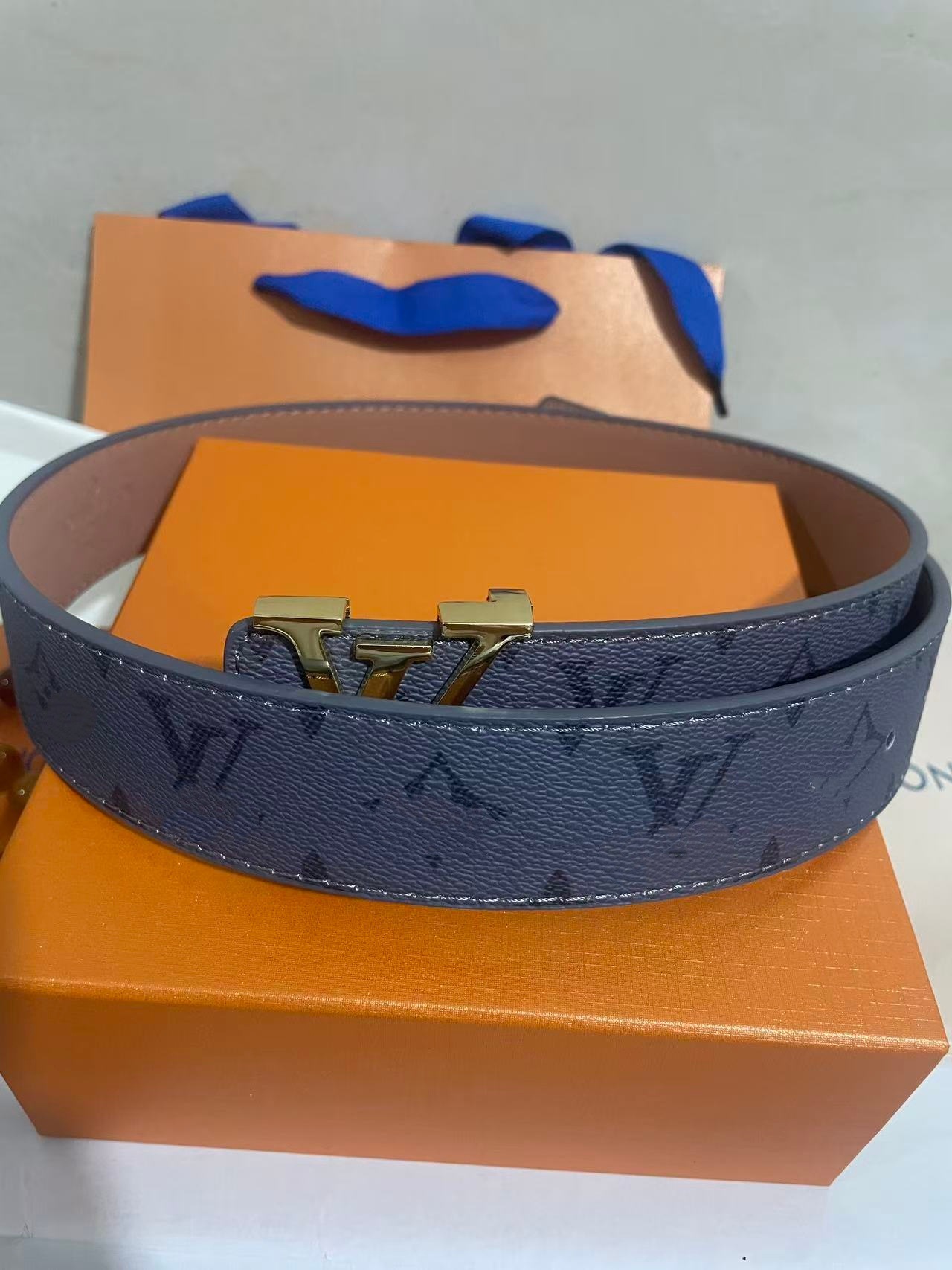 Cinturón para Hombre 4.0 cm de Piel de Vaca de Dos Capas con Hebilla Lisa para Uso Casual image 31