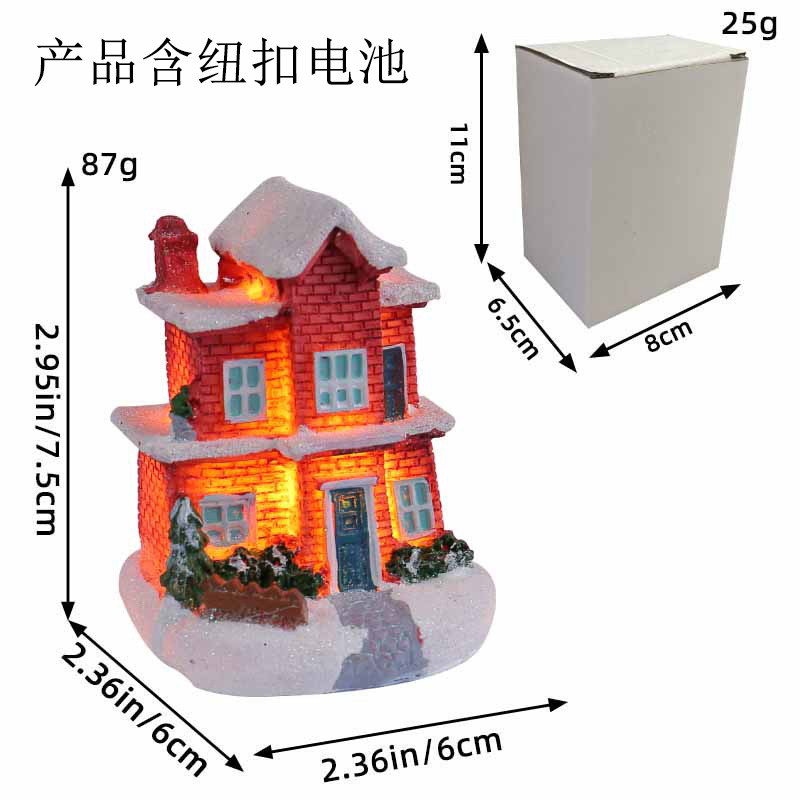 Jingchen nuevas decoraciones de Navidad 2023 transfronteriza resina casa color luminoso escritorio decoración al por mayor