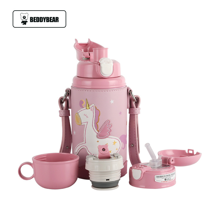 Oso de los niños serie completa taza de vacío bebé taza de agua con paja jardín de infantes al por mayor beber hervidor de agua taza de regalo caja