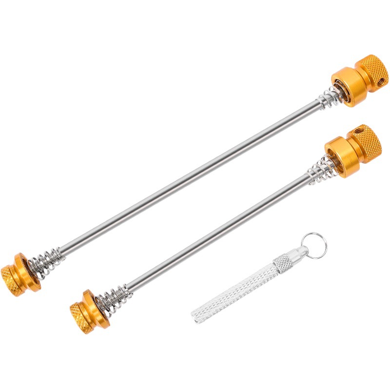 Bicicleta de carretera de montaña antirrobo palanca de liberación rápida juego de ruedas de bicicleta eje delantero y trasero eje fijo universal tornillo