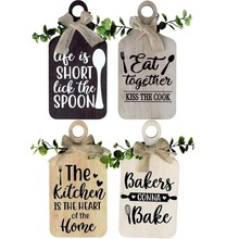 跨境木制挂牌厨房墙上壁挂式装饰品复古乡村风木制挂件厂家批发