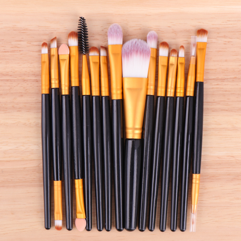 Bangfei 15 pinceles de maquillaje traje de sombra de ojos cepillo de cejas cepillo de pestañas cepillo de labios conjunto completo herramientas de belleza en stock