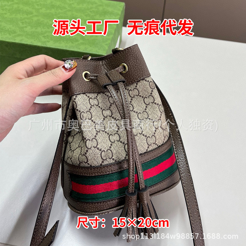 Bags for Women 2025 New Mini Bucket Bag Semi-Circular Saddle Bag Gucci Original Leather Bag Women's Large Capacity