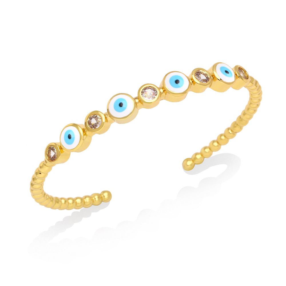 Fashion Devilu0027S Eye Copper Bangle Plating Zircon Copper Bracelets