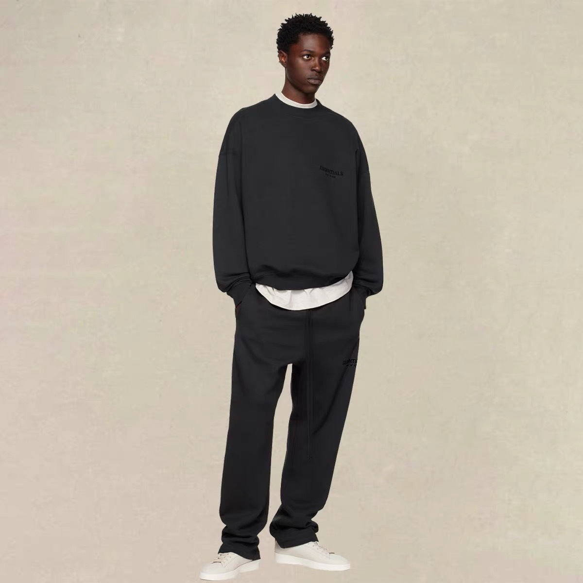 ESSENTIALS trendy high-street sports casual spring and autumn terry sweatpants straight leg trousers for men
