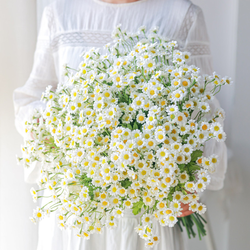 洋甘菊小雏菊仿真花束假花仿真花摆设高级感逼真菊花干花婚庆用花|undefined