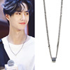 Fashionable necklace stainless steel, chain for key bag  for beloved, pendant hip-hop style, simple and elegant design