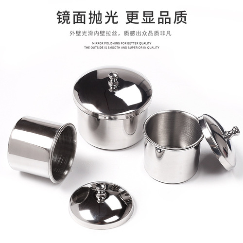 Cross-border new manicure stainless steel cup 3-piece set stainless steel cup stainless steel liquid cup crystal liquid cup disinfection cup