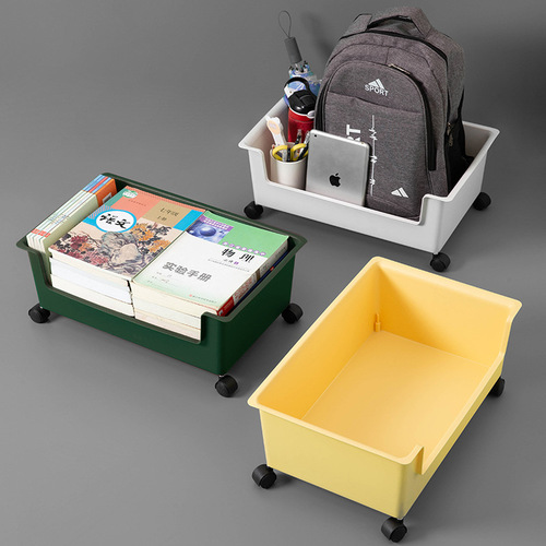 学生教室用书箱带滑轮移动书本收纳盒高中书籍收纳筐整理宿舍神器