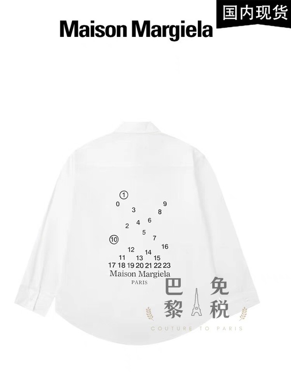 24ss クロスボーダー メゾン マルジェラ MM6 ルーズレター メンズ レディース プリント 長袖シャツ|undefined