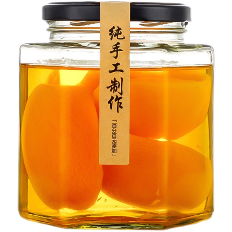 六棱玻璃瓶子密封罐食品级带盖柠檬秋梨膏辣椒果酱蜂蜜小号六角空|undefined