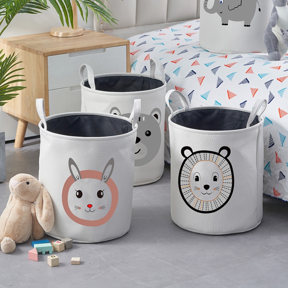 Foldable Cartoon Animal Dirty Clothes Basket Clothes Storage Basket Thickeneded Fabric Household Laundry Basket Toy Storage Bucket