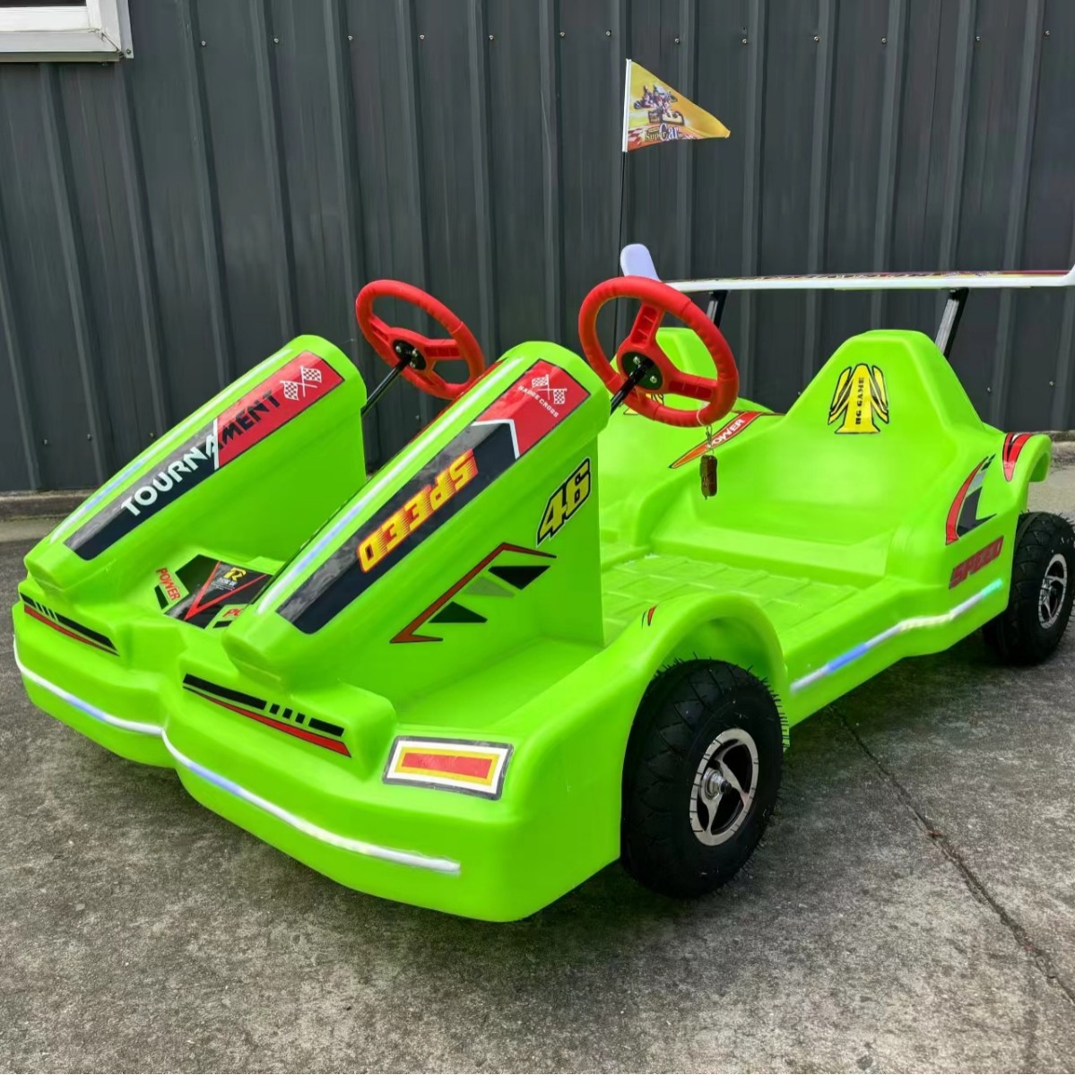Karts de dos personas adultos pueden hacer cuadrado puestos de paseos de luces niños padres e hijos paseos eléctricos