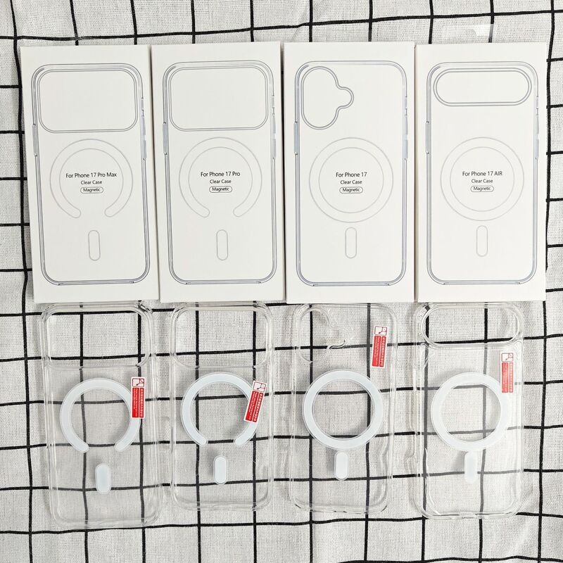 Magsafe Transparent Mobile Phone Case Suitable for Apple 17Pro Anti-Fall and Durable Protective Cover Magnetic Hard Case