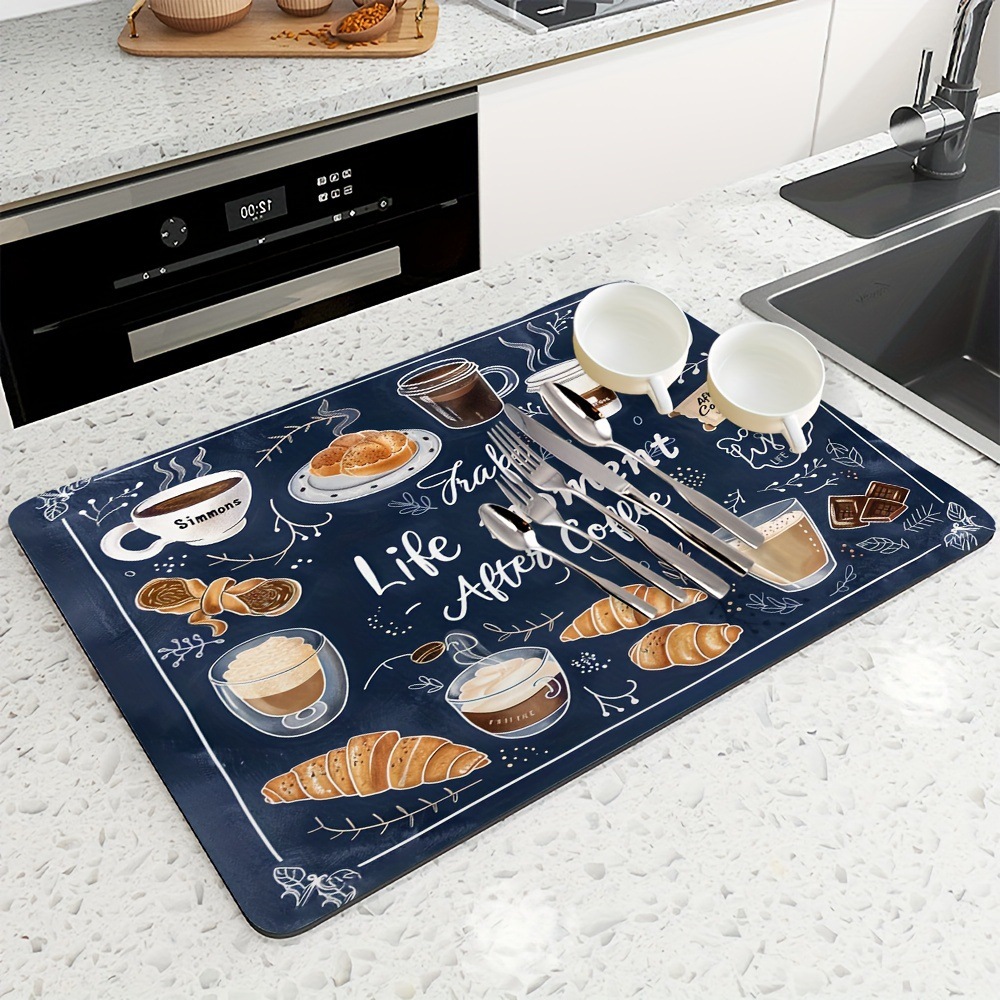 cocina americana drenaje de agua alga bar absorción de agua secado rápido almohadilla antideslizante bar máquina de café aislamiento térmico antideslizante almohadilla antideslizante resistente al desgaste