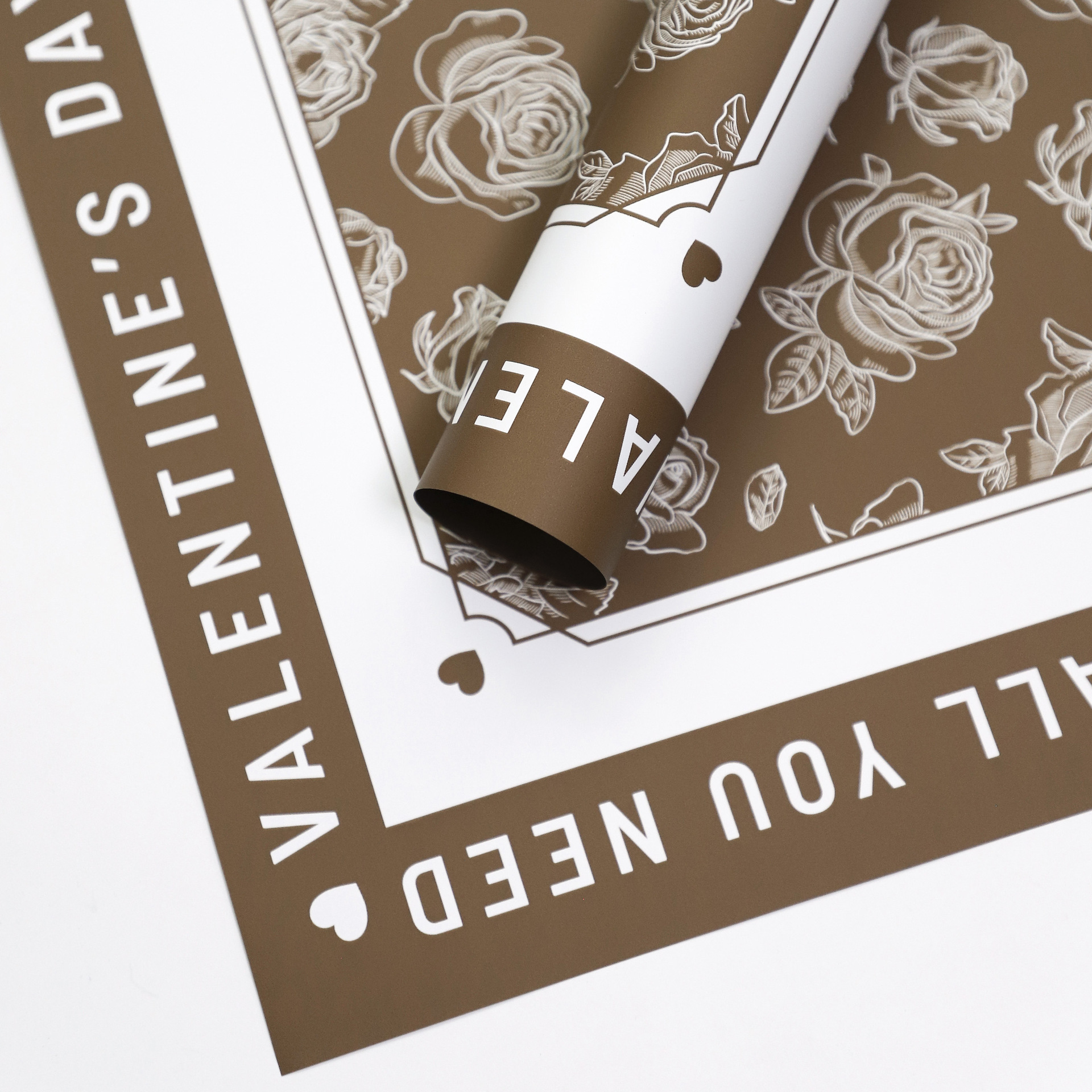 Fábrica de fiestas de flores nuevo papel de embalaje de flores rosa impresa paquete de papel de embalaje de papel impermeable