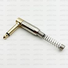 90度镀金6.35直角插头 单声道立体音频麦克风话筒6.5插头