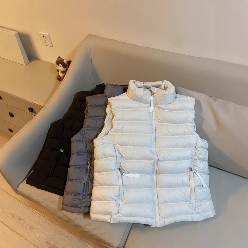 Women's Ribbed down Cotton Vest 2025 Winter New Korean Style Loose Thickened Sleeveless Inner Wear