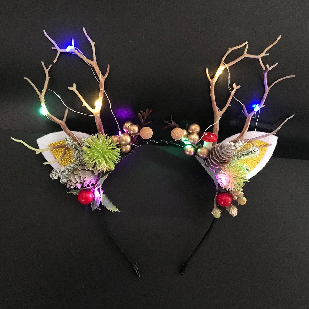 Diadema navideña con luces de alce/ mariposa, para fotos image 68