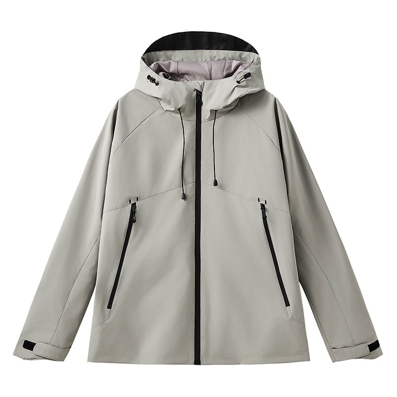 American Style Jacket Camping Waterproof Outdoor Hooded Rush Clothes Men's and Women's Autumn Windproof Casual Sports Mountaineering Suit Zipper