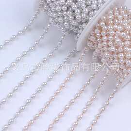 珍珠铜镀链条手工diy耳环配件项链手链耳饰材料包连珠隔珠夹珠链