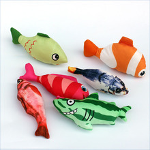 新款猫玩具  毛绒鱼逗猫玩具 仿真鱼自嗨互动玩具 西瓜鱼大眼鱼
