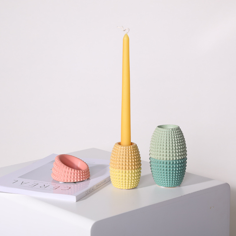 Nordic ins simple candelabro de cerámica decoración del hogar cena con velas apoyos romántico soporte de la vela decoración de la Mesa